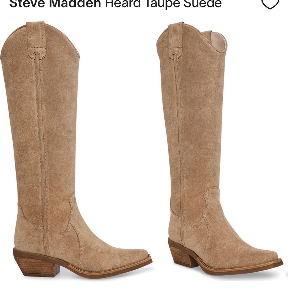 Steve Madden Heard Western Boots - Taupe Suede NEVER WORN